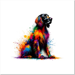 Vibrant German Longhaired Pointer in Splash Paint Style Posters and Art